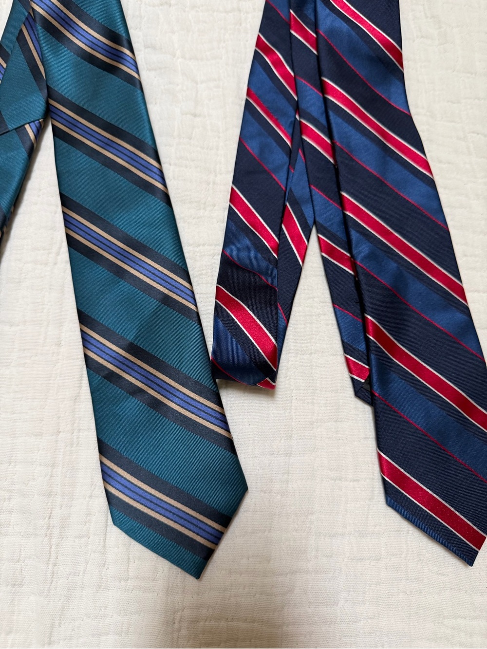 Haggar Teal and Navy Striped Silk Ties